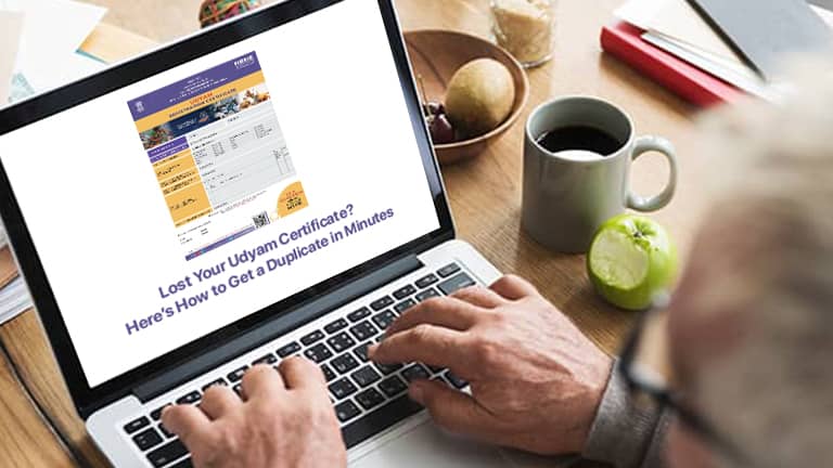 Duplicate Udyam certificate