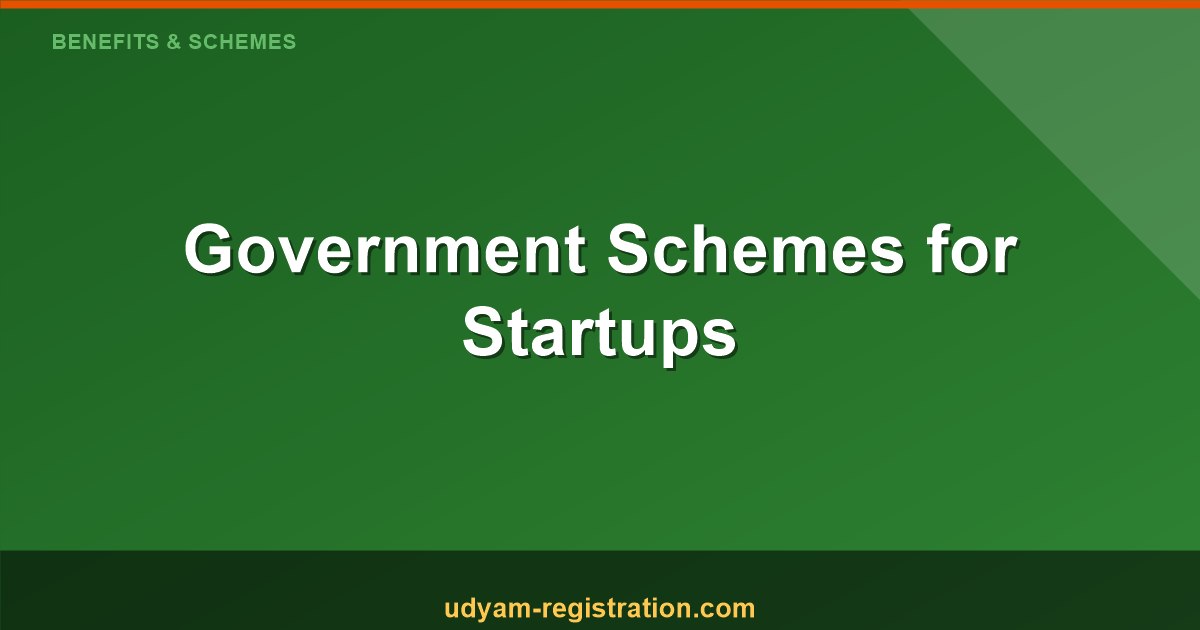 Government Schemes For Startups