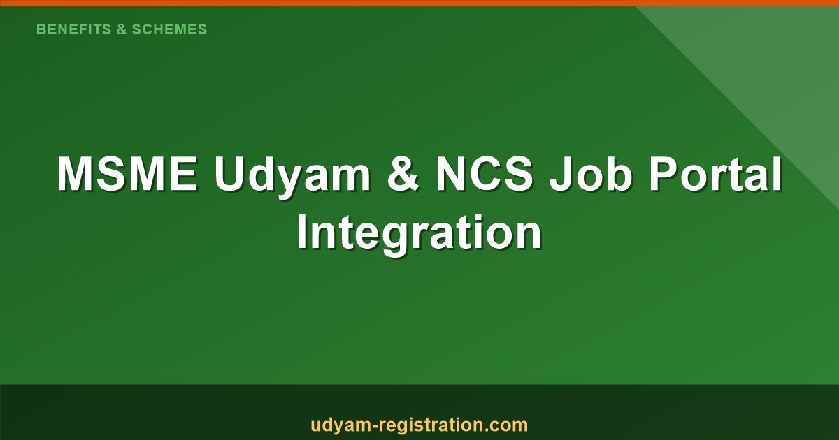 MSME Udyam Ncs Job Portal Integration