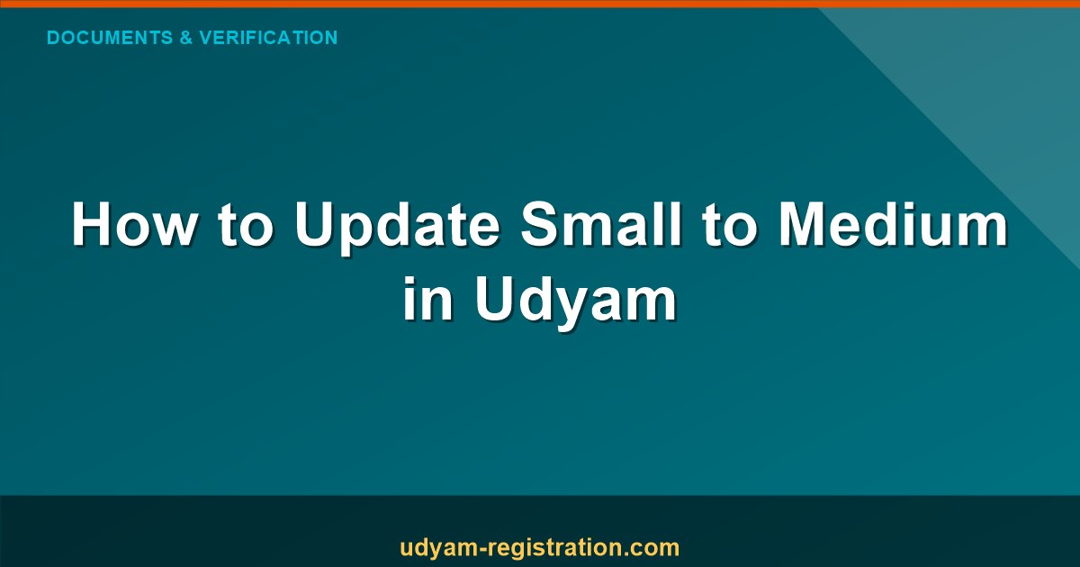 How to Update Small to Medium Enterprise in Udyam