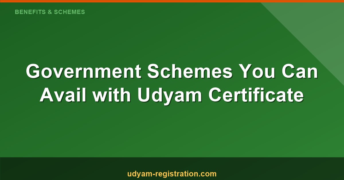 Top Government Schemes You Can Avail with a Udyam Certificate